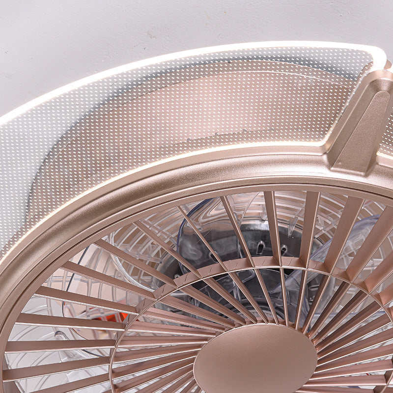 Roségold -Scheibe -Form -Spülen -Deckenventilator Leuchtt