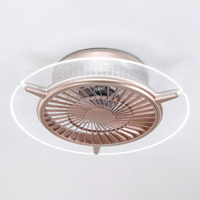 Roségold -Scheibe -Form -Spülen -Deckenventilator Leuchtt