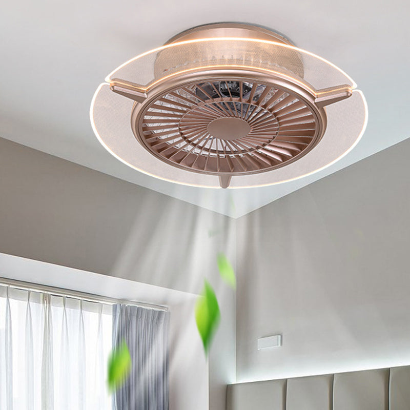 Roségold -Scheibe -Form -Spülen -Deckenventilator Leuchtt