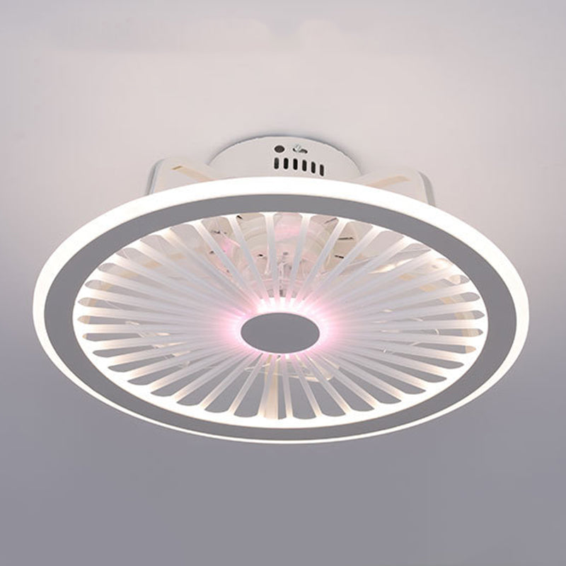 Runde Wohnzimmer Deckenlüftungslampe Metallic Moderne LED Semi Flush Leuchte