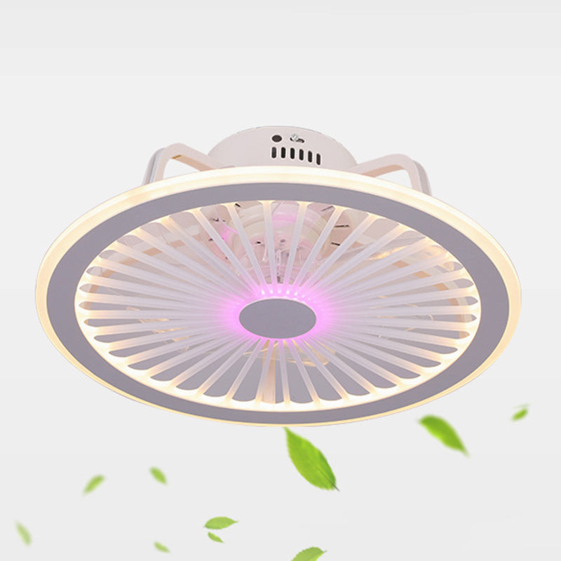 Runde Wohnzimmer Deckenlüftungslampe Metallic Moderne LED Semi Flush Leuchte