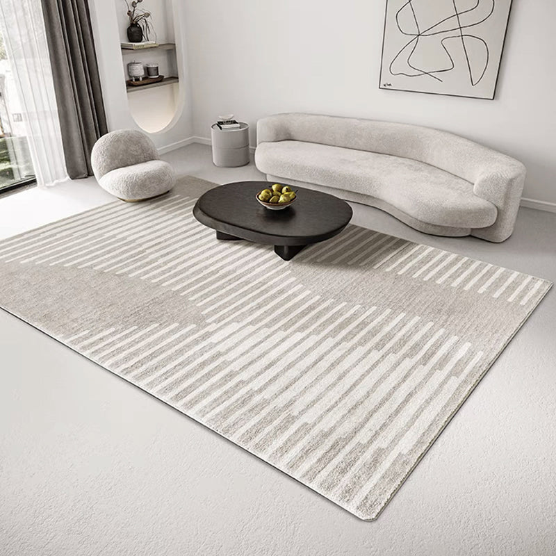 Apricot Abstract Indoor Rug Polyester Modern Carpet Non-Split Backing Rug for Living Room