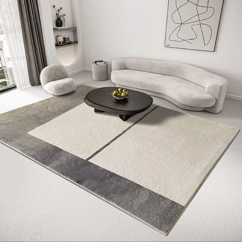 Apricot Abstract Indoor Rug Polyester Modern Carpet Non-Split Backing Rug for Living Room