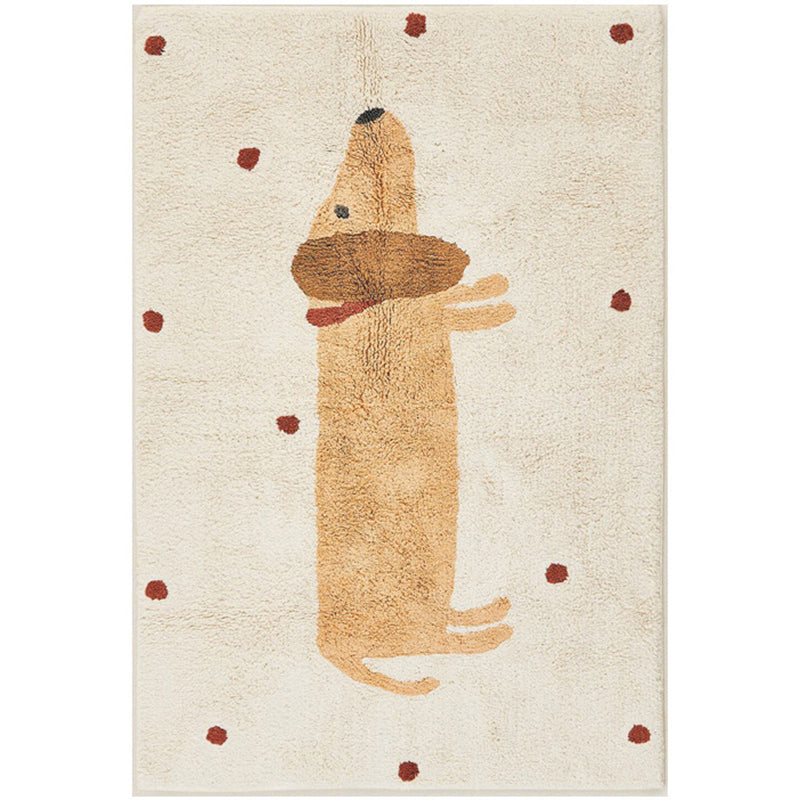 Soft Animals Area Rug Khaki Kids Indoor Rug Polyester Non-Split Backing Carpet for Bedroom