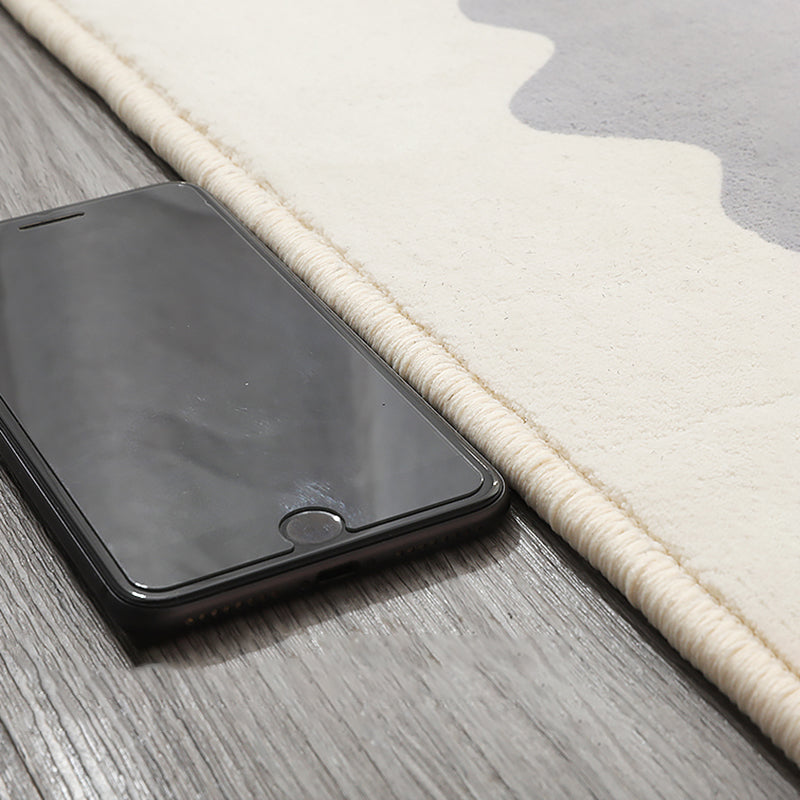 Pink Tone Cartoon Pattern Rug Polyester Minimalist Carpet Washable Indoor Rug for Girl’s Bedroom