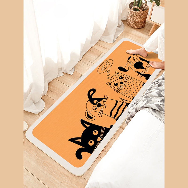 Runner Animals Printed Rug Simple Polyester Carpet Non-Slip Backing Area Carpet for Home Decoration