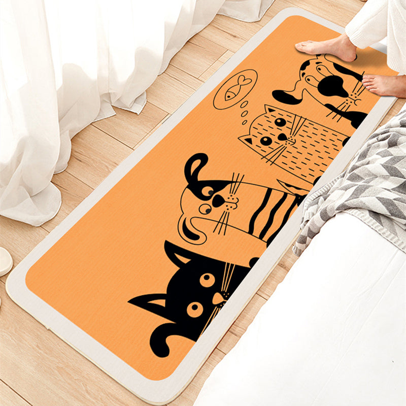Runner Animals Printed Rug Simple Polyester Carpet Non-Slip Backing Area Carpet for Home Decoration