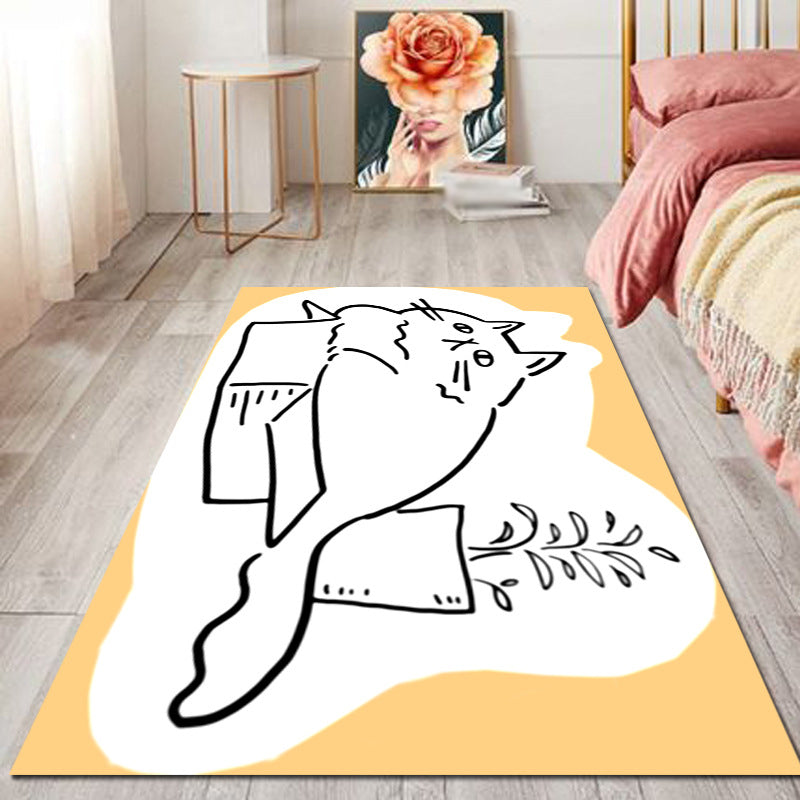 Creative Animals Pattern Carpet Polyester Rug Non-Slip Backing Area Carpet for Home Decoration