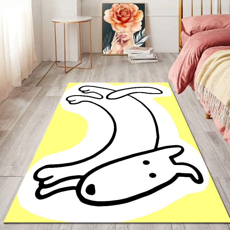 Creative Animals Pattern Carpet Polyester Rug Non-Slip Backing Area Carpet for Home Decoration