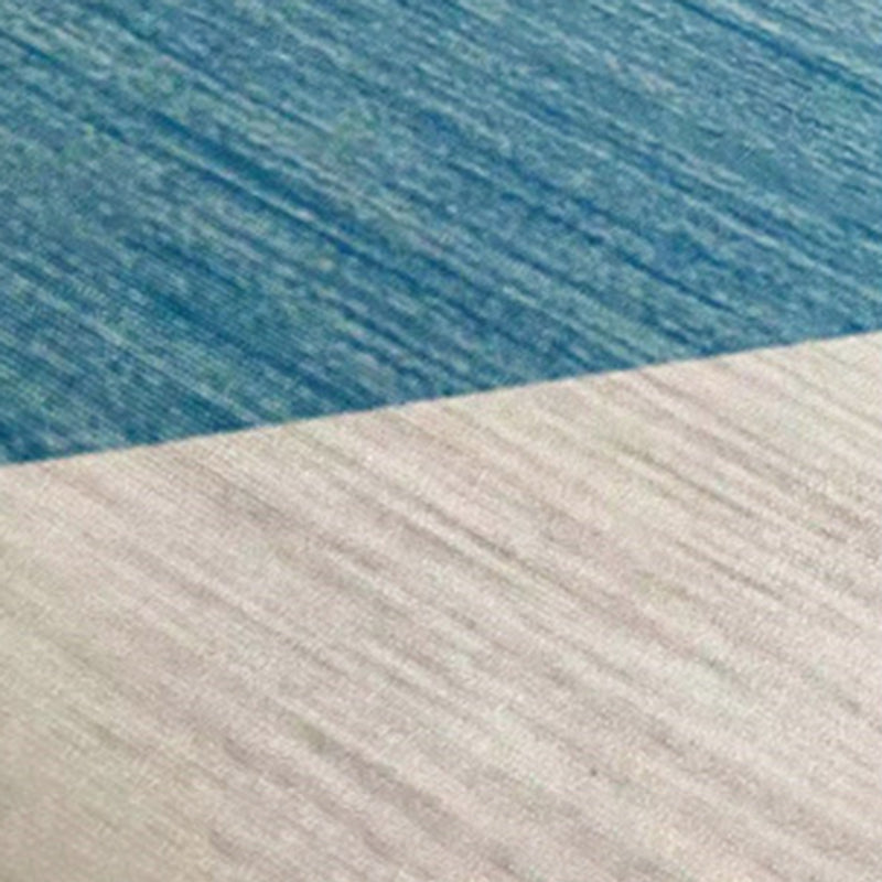 Minimalist Plants Area Carpet Blue Polyester Indoor Rug Anti-Split Rug for Home Decoration