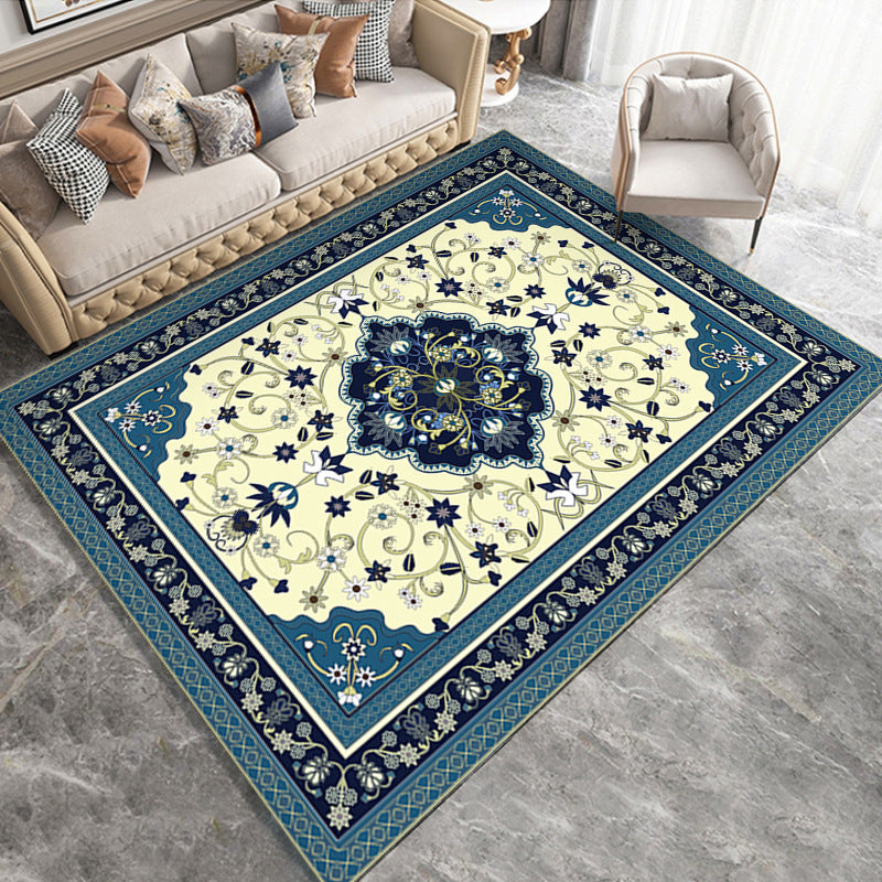 Tapis à imprimé médaillon antique en polyester tapis d'intérieur