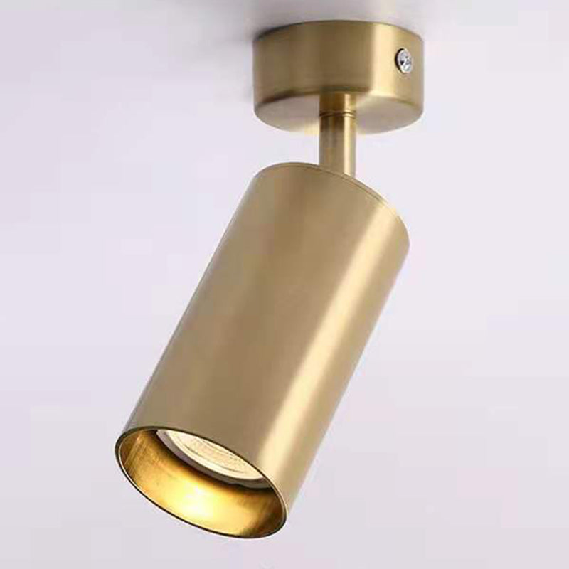 Cylindrical Semi-Flush Ceiling Fixture Simple LED Metal Semi-Flush Ceiling Mount Light