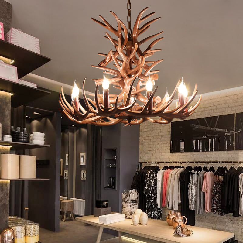 Chaîne de suspension réglable Light Light Traditional Antler Plastic Plafond Pendant
