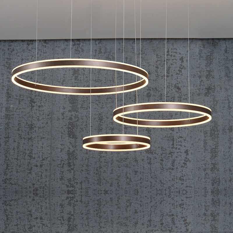 Coffee Rings Suspension Pendant Light Modern Style LED Metal Chandelier Pendant Light