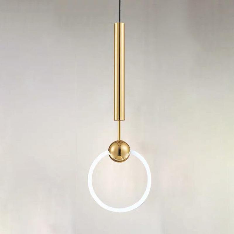 Kreis Anhänger Beleuchtung Minimalist Metall LED Schlafzimmer Down Lighting Anhänger in Weiß