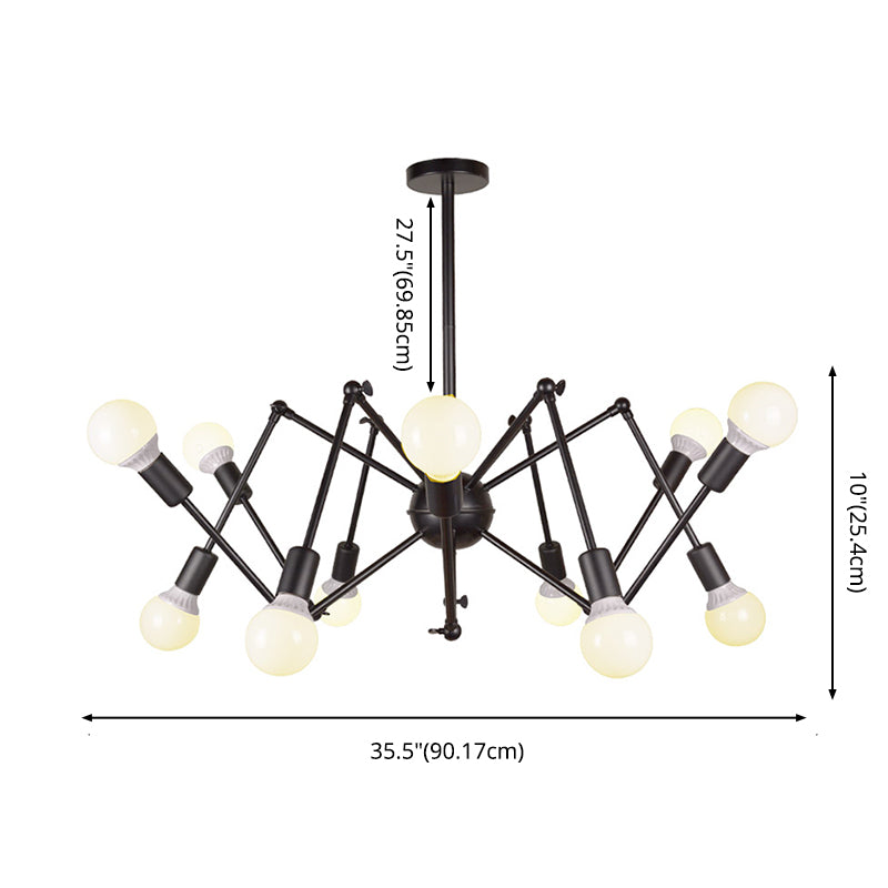 Spider Chandelier Light Fixture Industrial Metal Pendant Lighting for Restaurant