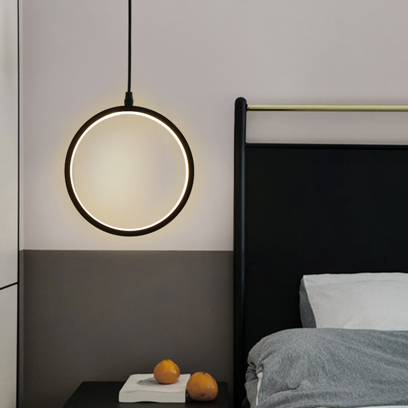 Geometrische hangende hanglamp moderne stijl metalen led zwart hangend plafondlicht