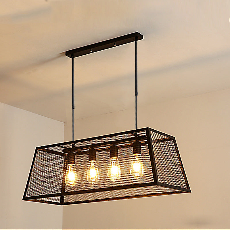 Square Island Lampadier Luci di illuminazione industriale in metallo industriale Fissature per il tavolo da pranzo