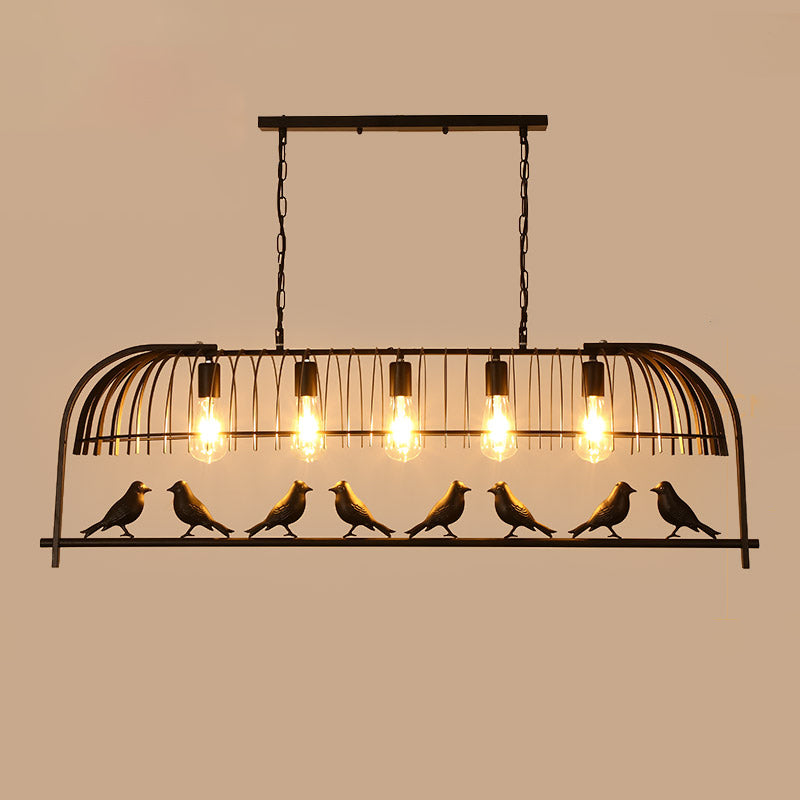 Luces de lámpara de araña de la isla de pájaros accesorios de iluminación de araña de metal industrial para mesa de comedor