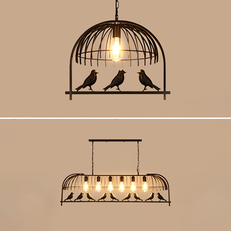 Luces de lámpara de araña de la isla de pájaros accesorios de iluminación de araña de metal industrial para mesa de comedor
