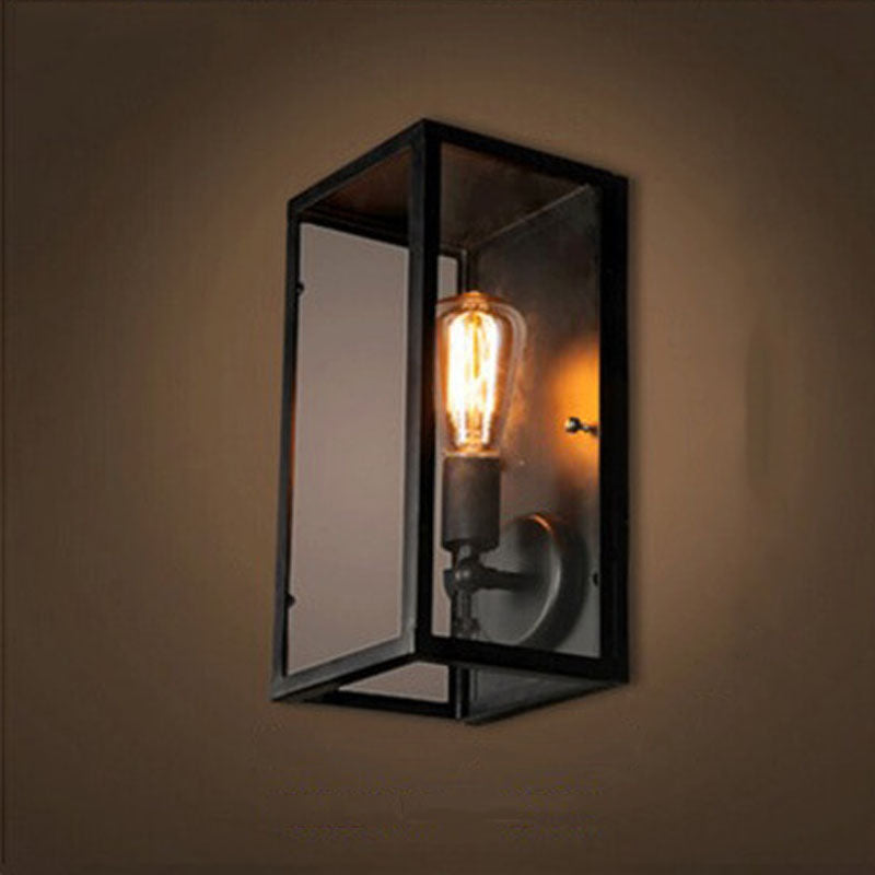 1 Light Wall Mounted Light Fixture Industrial Glass Wall Lights for Corridor