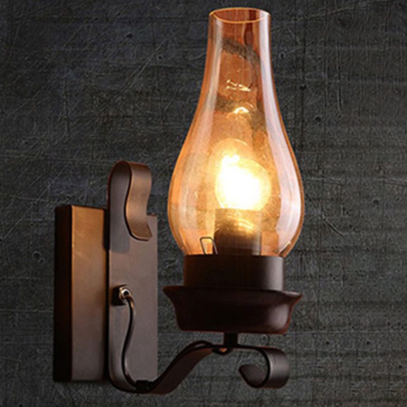 1 Light Wall Mounted Light Fixture Industrial Glass Wall Lights for Corridor