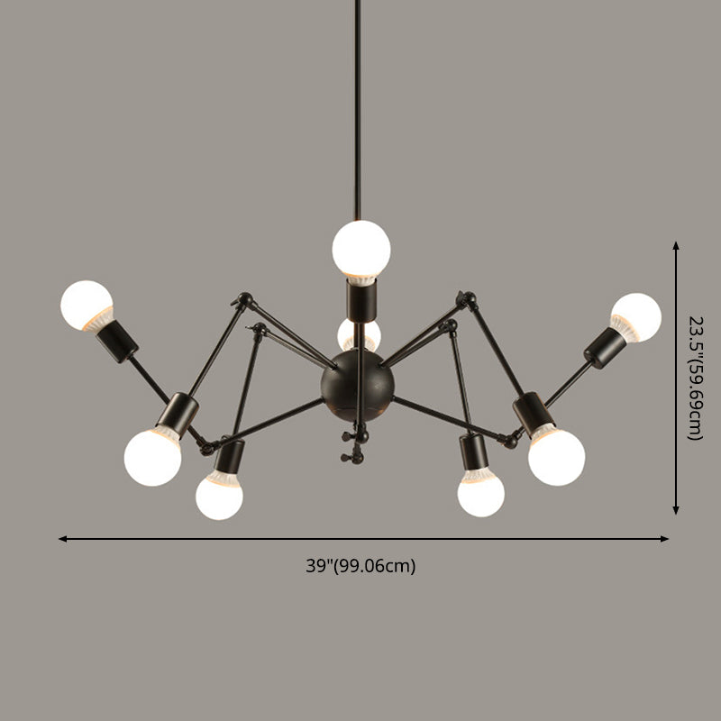 Spider Chandelier Light Fixture Industrial Metal Pendant Lighting for Restaurant