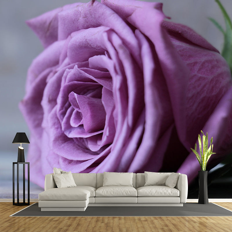 Contemporary Rose Wall Mural Mildew Resistant Soft Color Wall Art for Living Room