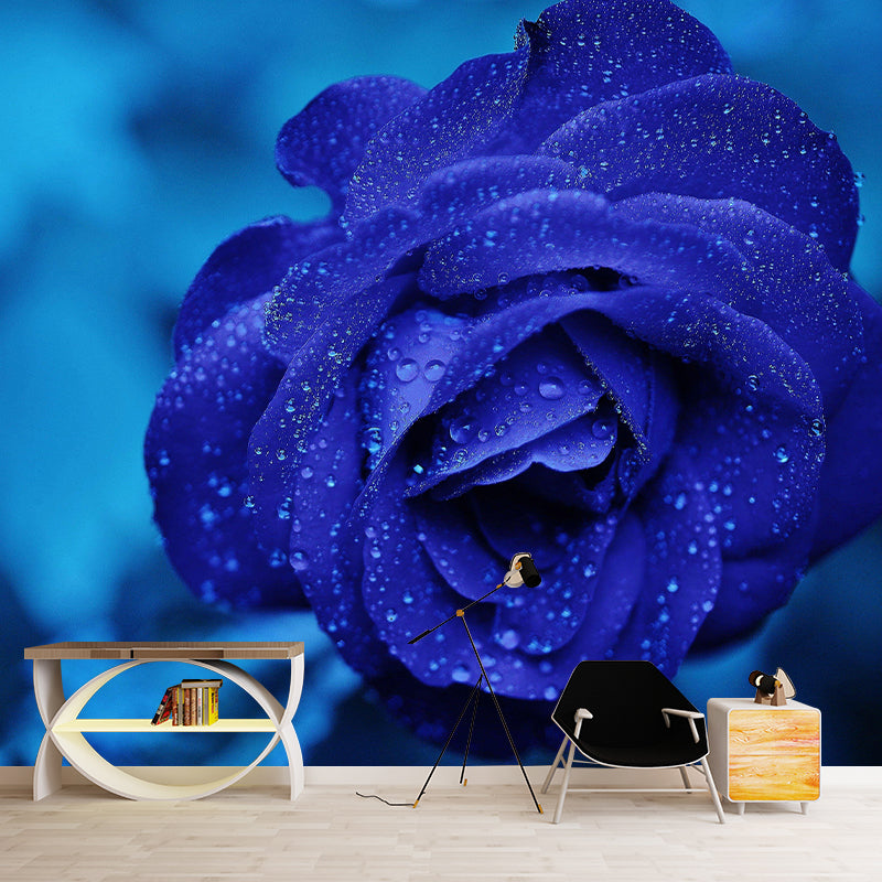 Contemporary Rose Wall Mural Mildew Resistant Soft Color Wall Art for Living Room