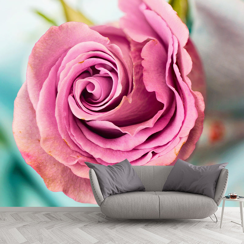 Contemporary Rose Wall Mural Mildew Resistant Soft Color Wall Art for Living Room
