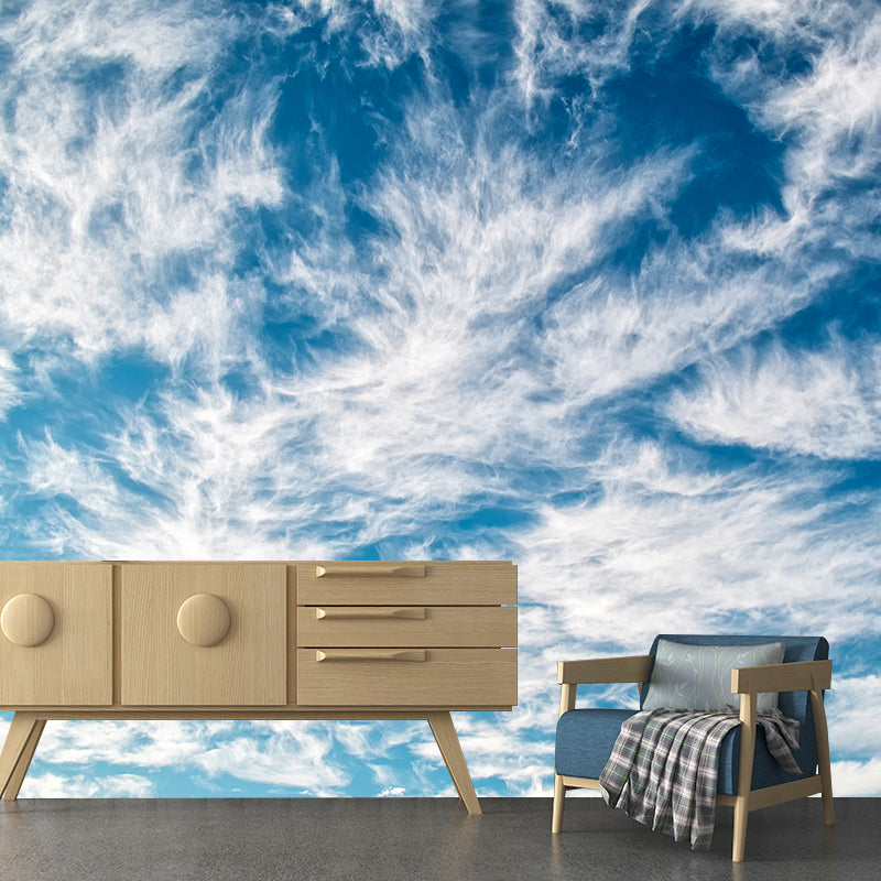 Minimalism Style Home Decor Blue Sky Mural Customized Wall Covering for Living Room