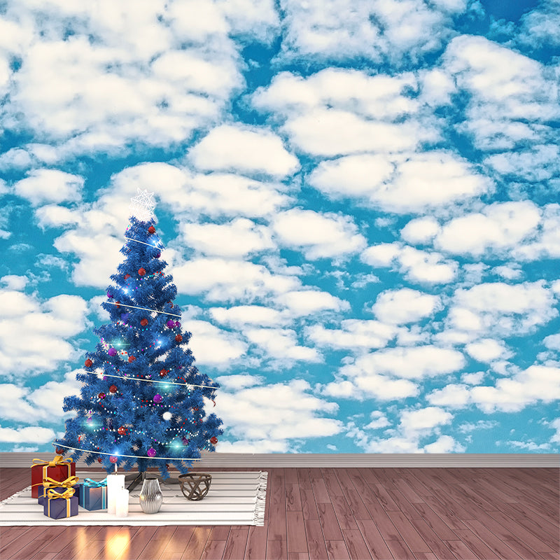 Minimalism Style Home Decor Blue Sky Mural Customized Wall Covering for Living Room