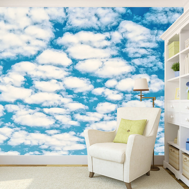 Minimalism Style Home Decor Blue Sky Mural Customized Wall Covering for Living Room