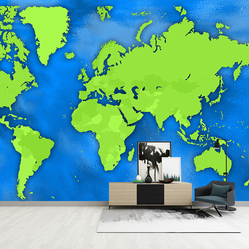 Contemporary World Map Mural Wallpaper Full Size Home Decor Cafe Design Living Room