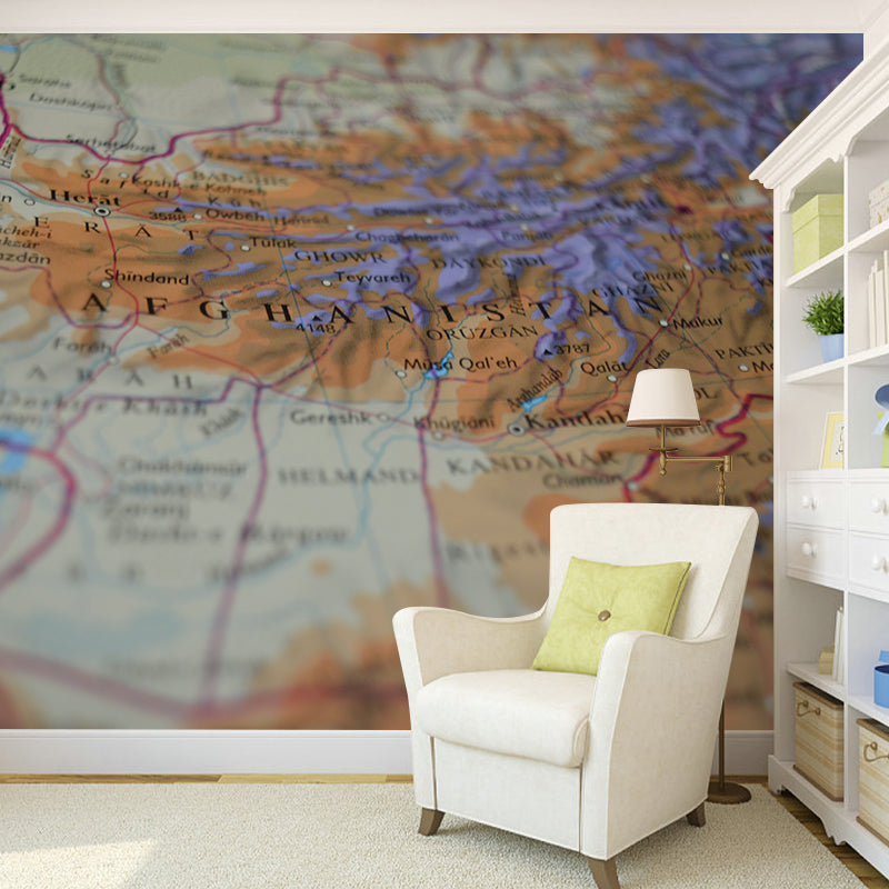 Contemporary World Map Mural Wallpaper Full Size Home Decor Cafe Design Living Room