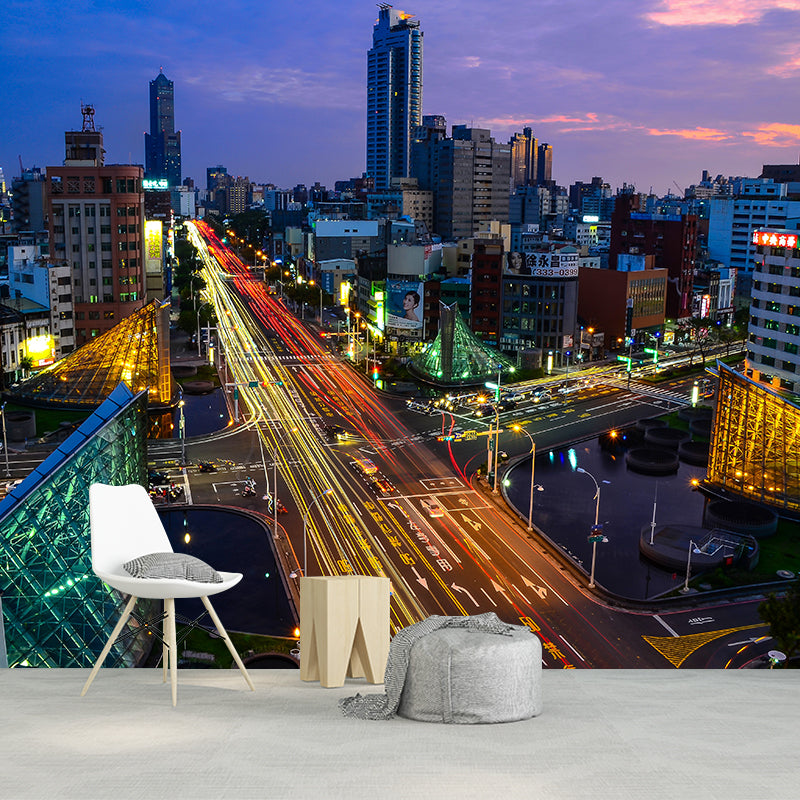 Simple City Landscape Wall Mural Personalized Size Available Home Decor Cafe Design Living Room