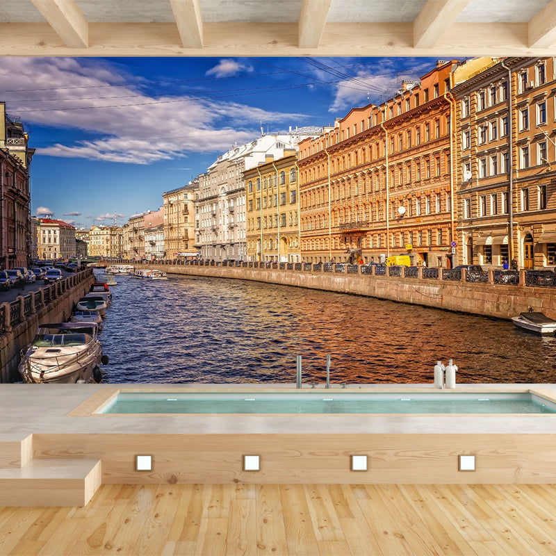 Simple City Landscape Wall Mural Personalized Size Available Home Decor Cafe Design Living Room