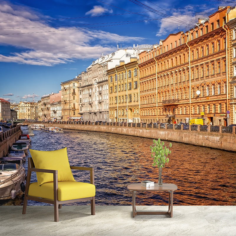 Simple City Landscape Wall Mural Personalized Size Available Home Decor Cafe Design Living Room