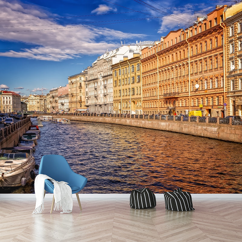 Simple City Landscape Wall Mural Personalized Size Available Home Decor Cafe Design Living Room