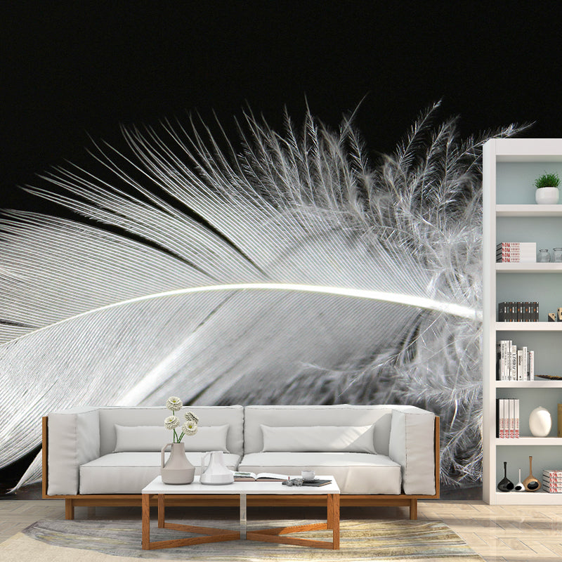 Feather Mural Wallpaper Minimalist Wall Covering for Sitting Room Decoration