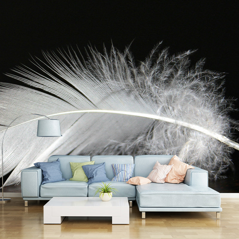 Feather Mural Wallpaper Minimalist Wall Covering for Sitting Room Decoration