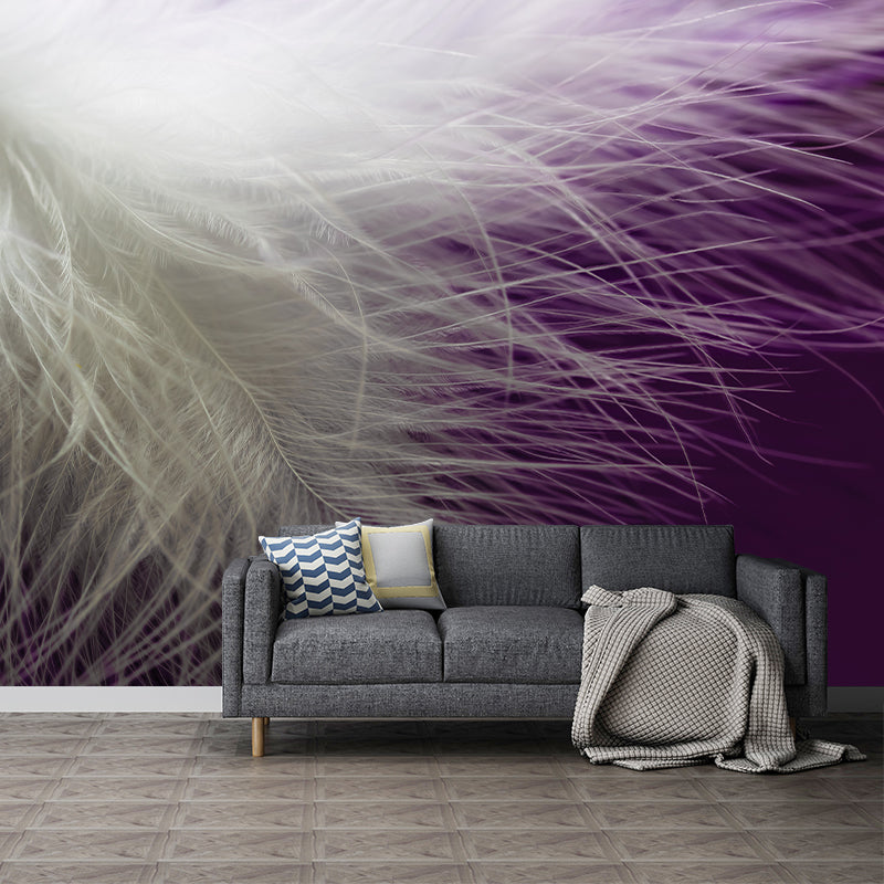 Feather Mural Wallpaper Minimalist Wall Covering for Sitting Room Decoration