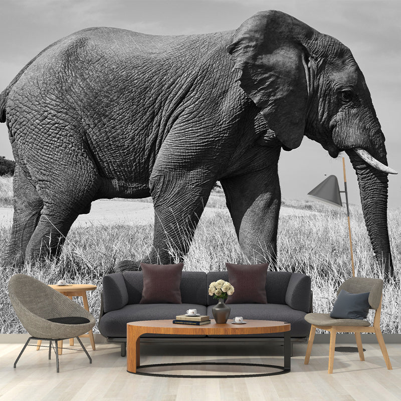 Tropics Elephant Mural Wall Decor Mildew Resistant Wall Art for Living Room