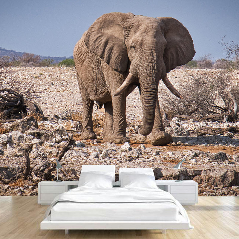 Tropics Elephant Mural Wall Decor Mildew Resistant Wall Art for Living Room