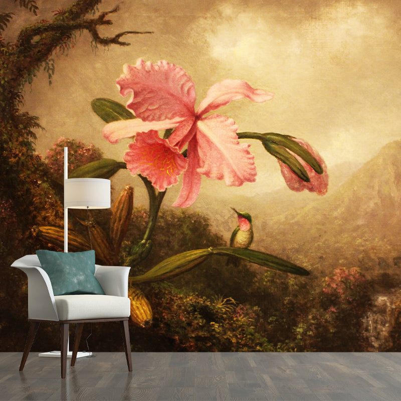 Beautiful Blossom Flower Home Decoration Wall Mural ,Washable Wallpaper for Interior Wall