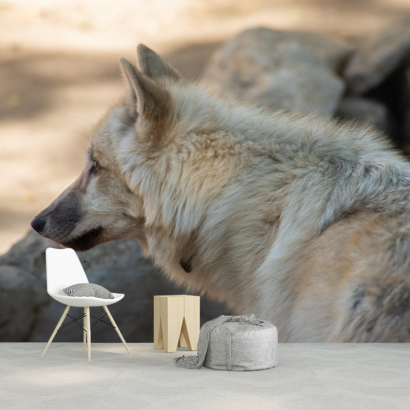 Ferocious Wolf Mural Wall Decor Mildew Resistant Living Room Wall Mural Wall Art