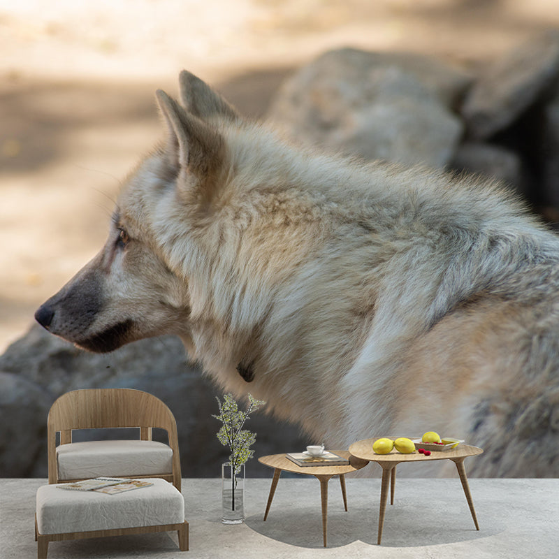 Ferocious Wolf Mural Wall Decor Mildew Resistant Living Room Wall Mural Wall Art