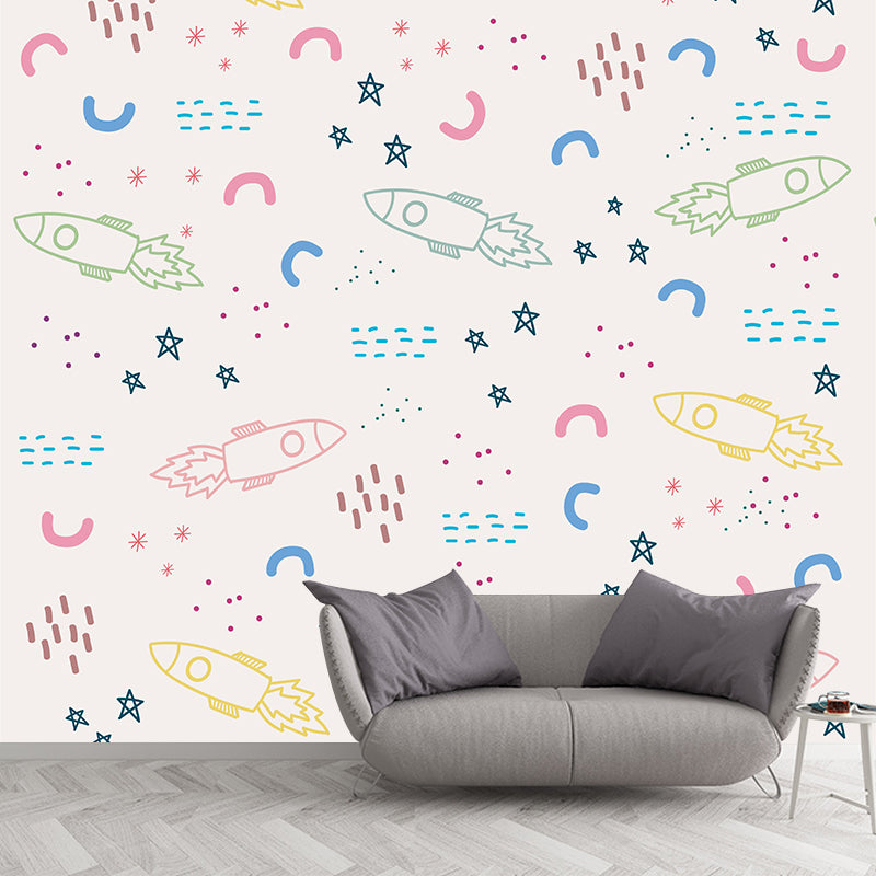 Planets Space Universe Wallpaper Mural Creative Outer Space Wall Covering for Kids Nursery Bedroom