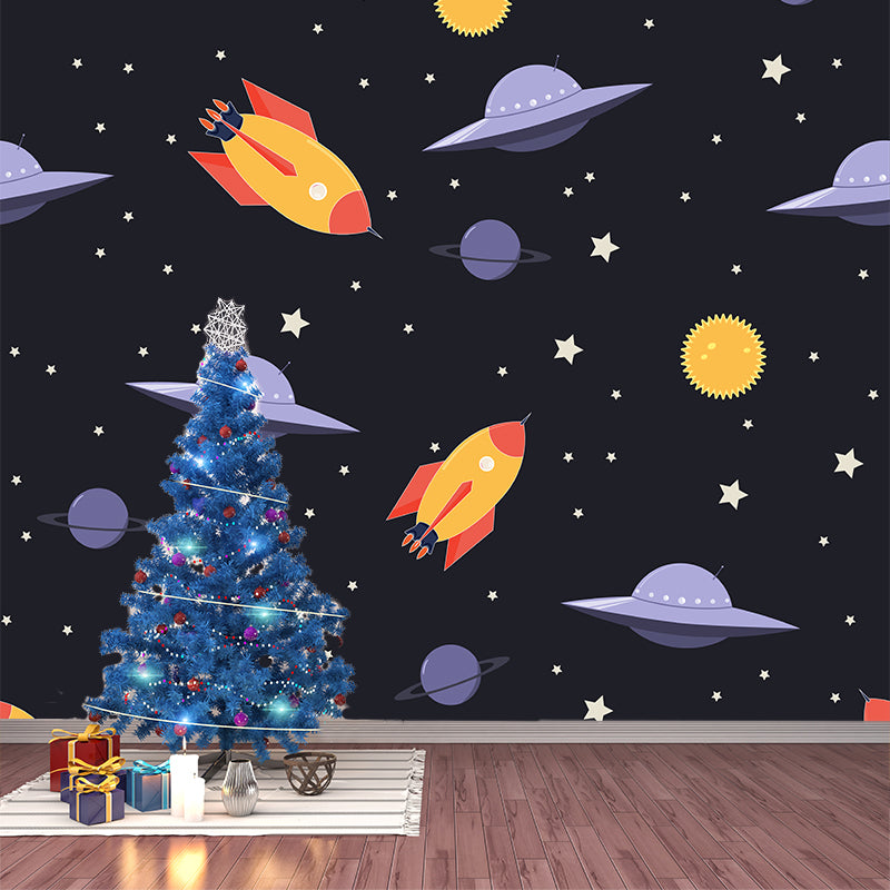 Planets Space Universe Wallpaper Mural Creative Outer Space Wall Covering for Kids Nursery Bedroom