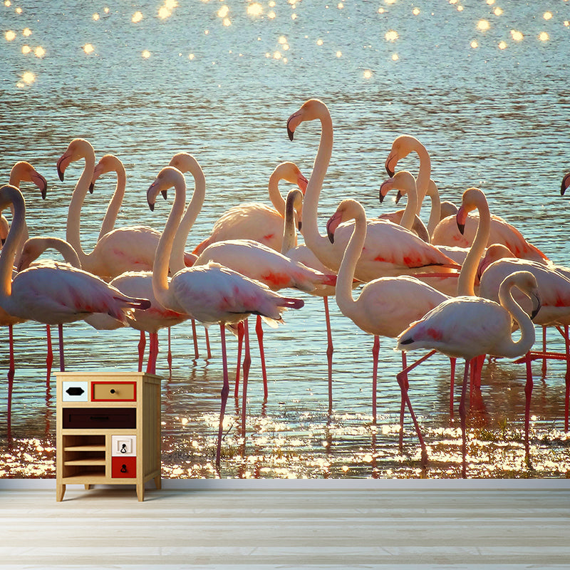 Tropical Flamingos Wall Mural Modern Decorative Living Room Wall Covering
